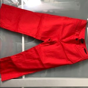 Banana Republic Red Logan Crop linen pants